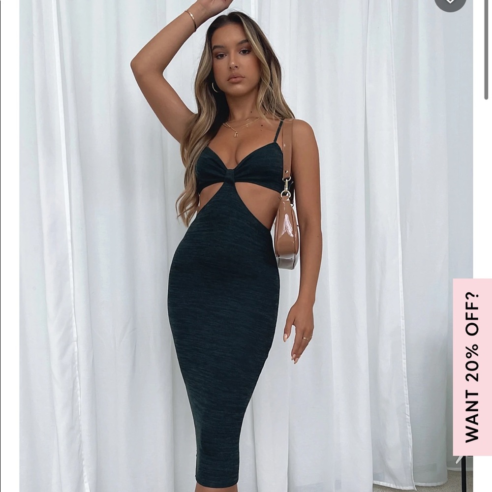 Midi forest green cami dress